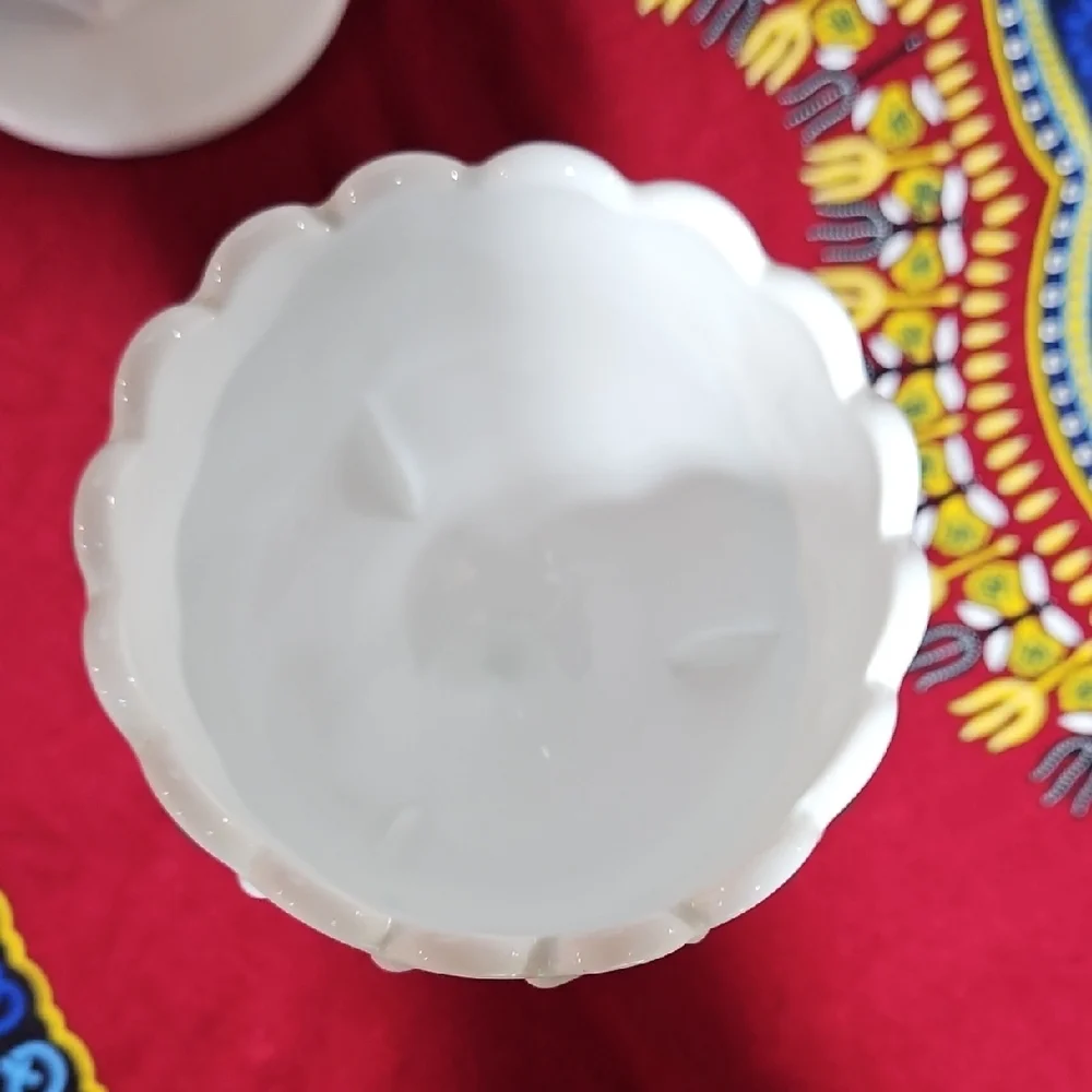 VTG Indiana Milk Glass Graduated Teardrop Compotes COLLECTOR SET OF 3 Wedding